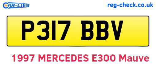 P317BBV are the vehicle registration plates.