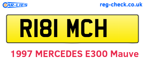 R181MCH are the vehicle registration plates.