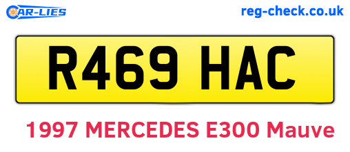 R469HAC are the vehicle registration plates.