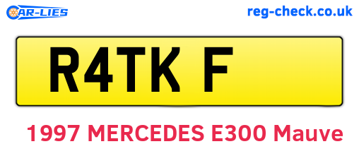 R4TKF are the vehicle registration plates.