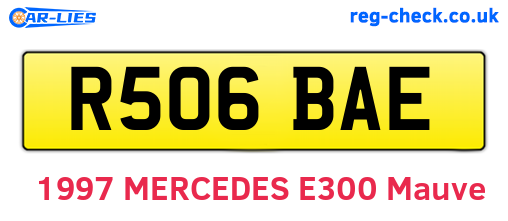 R506BAE are the vehicle registration plates.