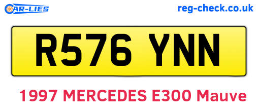 R576YNN are the vehicle registration plates.