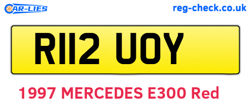R112UOY are the vehicle registration plates.