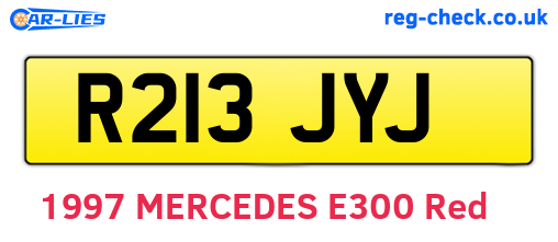 R213JYJ are the vehicle registration plates.