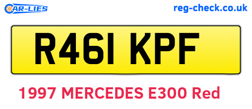 R461KPF are the vehicle registration plates.