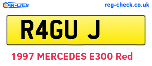 R4GUJ are the vehicle registration plates.