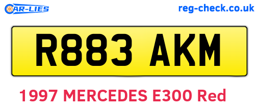 R883AKM are the vehicle registration plates.
