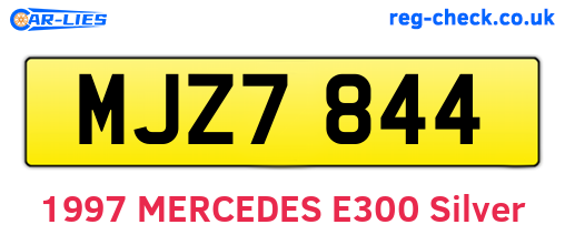 MJZ7844 are the vehicle registration plates.