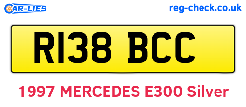 R138BCC are the vehicle registration plates.