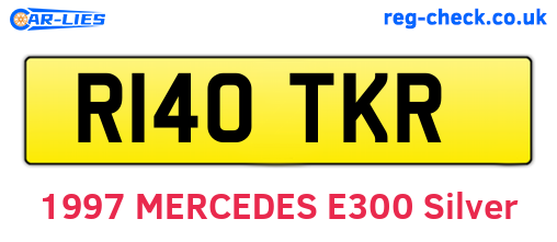 R140TKR are the vehicle registration plates.