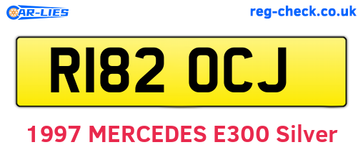 R182OCJ are the vehicle registration plates.