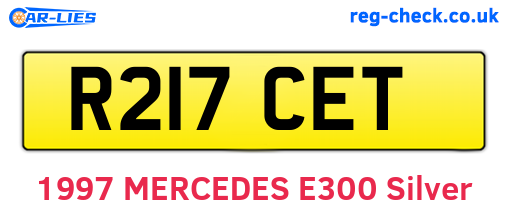 R217CET are the vehicle registration plates.