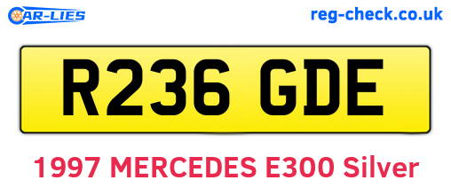 R236GDE are the vehicle registration plates.