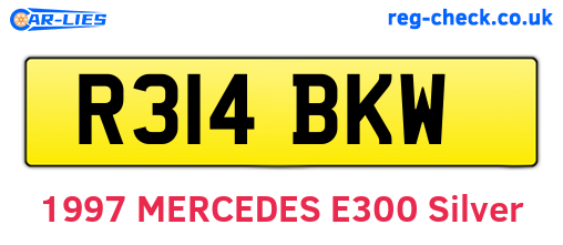 R314BKW are the vehicle registration plates.