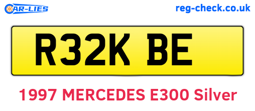 R32KBE are the vehicle registration plates.