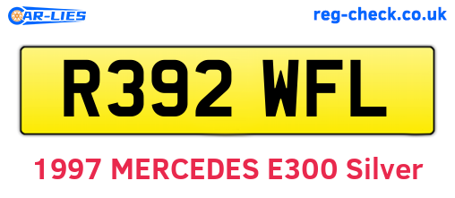 R392WFL are the vehicle registration plates.