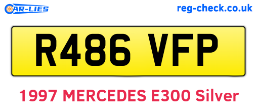 R486VFP are the vehicle registration plates.