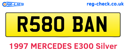 R580BAN are the vehicle registration plates.