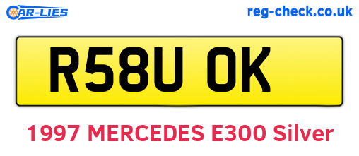 R58UOK are the vehicle registration plates.