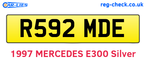 R592MDE are the vehicle registration plates.