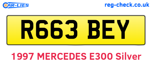 R663BEY are the vehicle registration plates.
