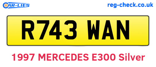 R743WAN are the vehicle registration plates.