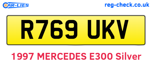R769UKV are the vehicle registration plates.