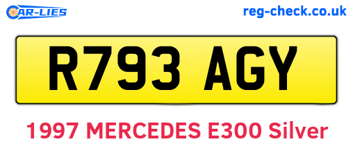 R793AGY are the vehicle registration plates.