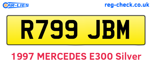 R799JBM are the vehicle registration plates.