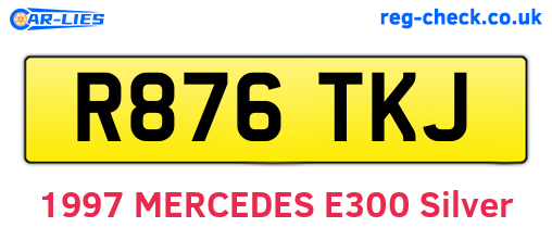R876TKJ are the vehicle registration plates.