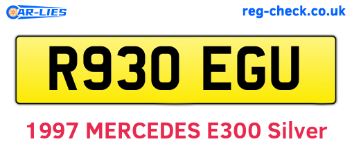 R930EGU are the vehicle registration plates.