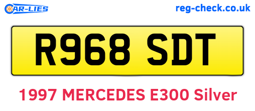 R968SDT are the vehicle registration plates.