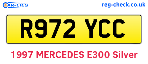 R972YCC are the vehicle registration plates.