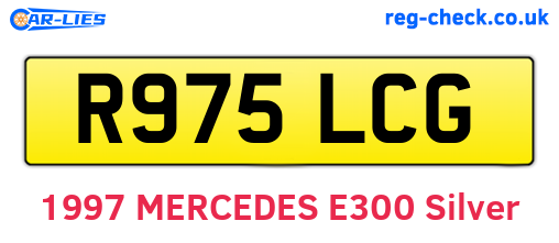 R975LCG are the vehicle registration plates.
