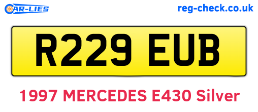 R229EUB are the vehicle registration plates.