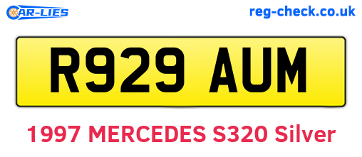 R929AUM are the vehicle registration plates.