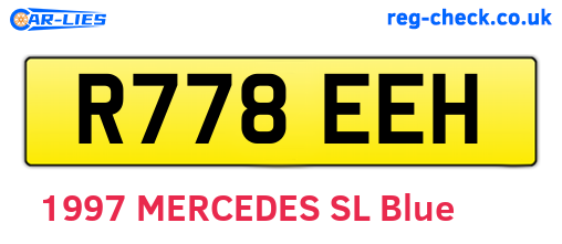 R778EEH are the vehicle registration plates.