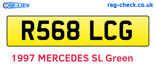 R568LCG are the vehicle registration plates.