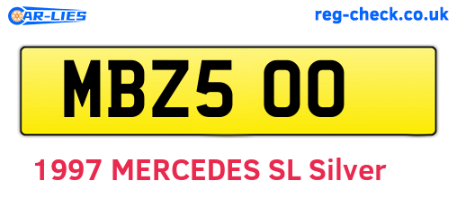 MBZ500 are the vehicle registration plates.