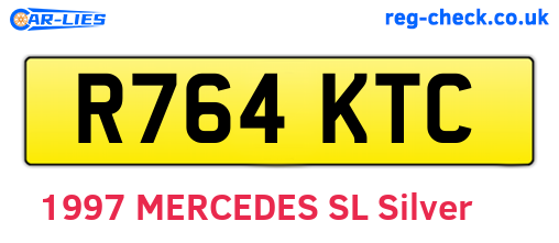 R764KTC are the vehicle registration plates.