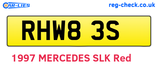 RHW83S are the vehicle registration plates.