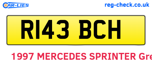 R143BCH are the vehicle registration plates.