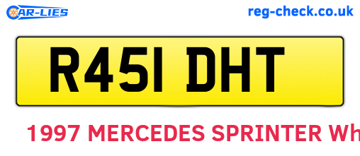 R451DHT are the vehicle registration plates.