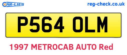 P564OLM are the vehicle registration plates.