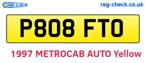 P808FTO are the vehicle registration plates.