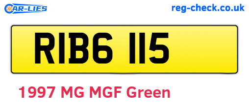 RIB6115 are the vehicle registration plates.