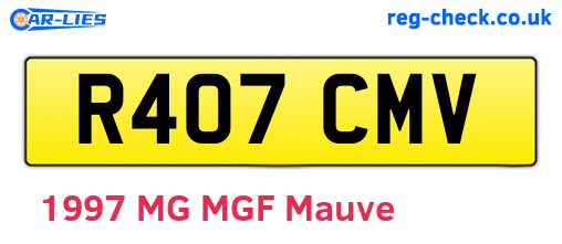 R407CMV are the vehicle registration plates.