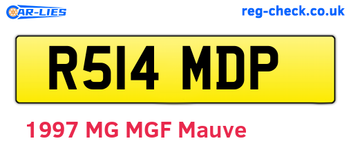 R514MDP are the vehicle registration plates.