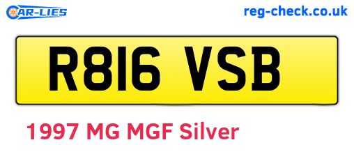 R816VSB are the vehicle registration plates.