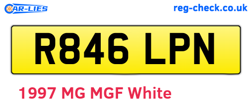R846LPN are the vehicle registration plates.